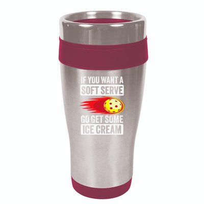 Pickleball Soft Serve Ice Cream Funny Pickleball 16oz Travel Tumbler