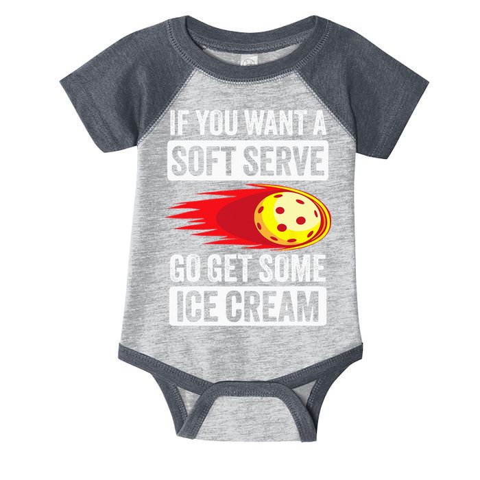 Pickleball Soft Serve Ice Cream Funny Pickleball Infant Baby Jersey Bodysuit