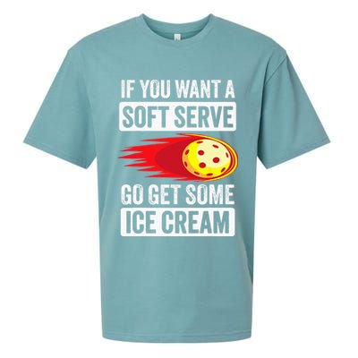 Pickleball Soft Serve Ice Cream Funny Pickleball Sueded Cloud Jersey T-Shirt