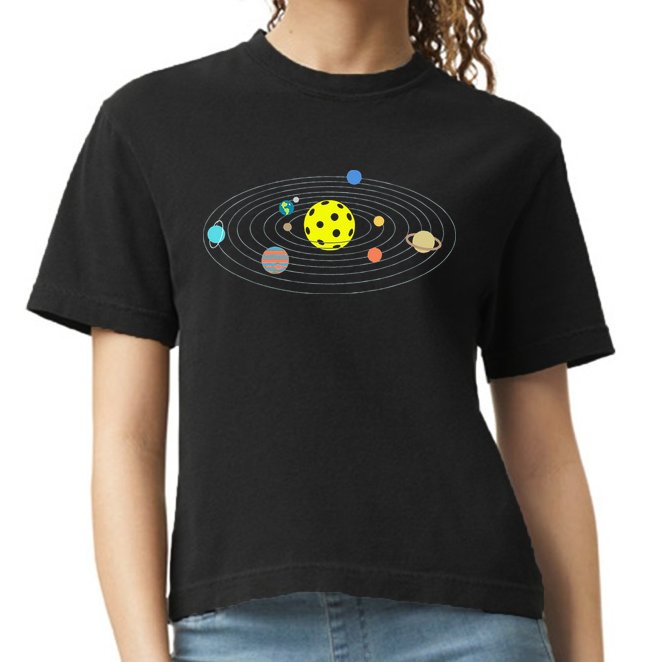 Pickleball Solar System Comfort Colors Boxy T-Shirt
