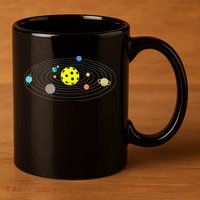 Pickleball Solar System 11oz C Handle Ceramic Mug