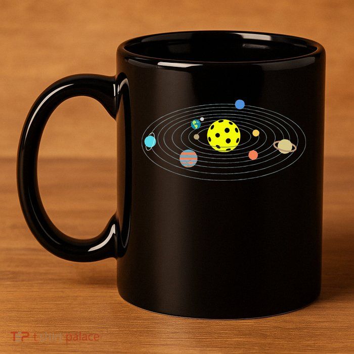 Pickleball Solar System 11oz C Handle Ceramic Mug