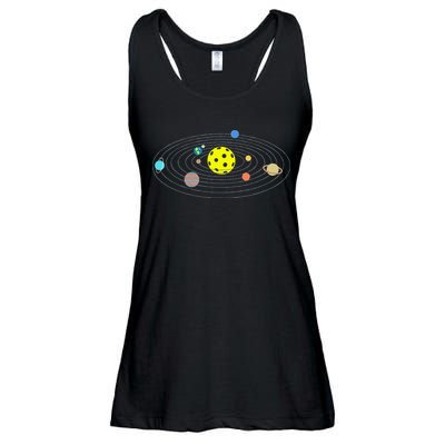 Pickleball Solar System Ladies Essential Flowy Tank