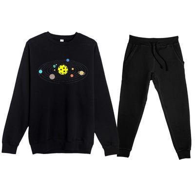 Pickleball Solar System Premium Crewneck Sweatsuit Set