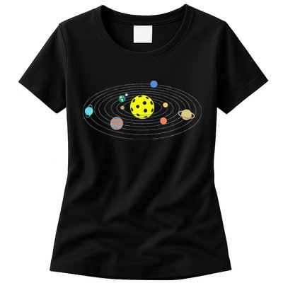 Pickleball Solar System Womens T-Shirt