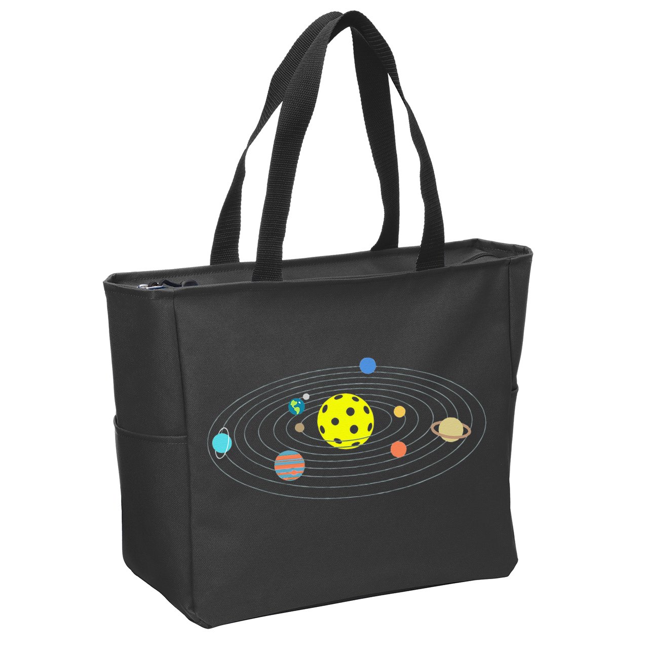 Pickleball Solar System Zip Tote Bag