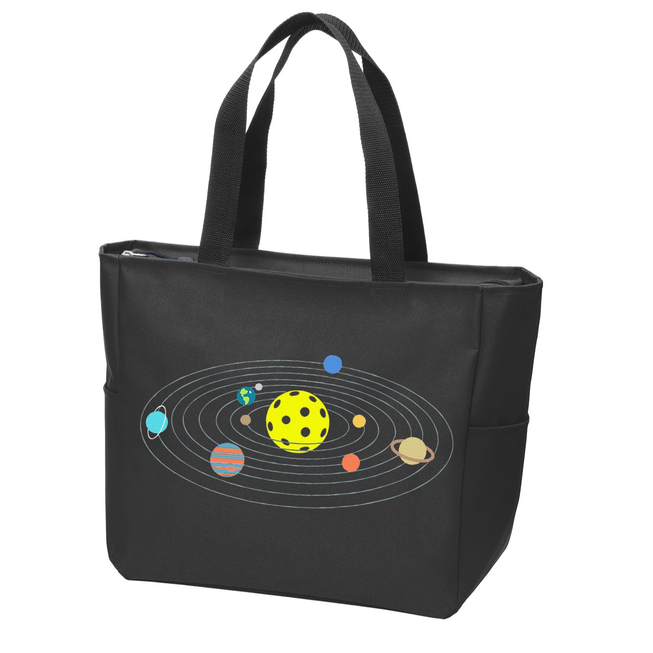 Pickleball Solar System Zip Tote Bag