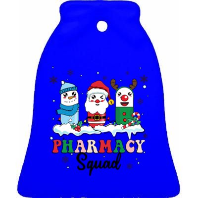 Pharmacy Squad Santa Snow Reindeer Xmas Medicine Pills Gift Ceramic Bell Ornament