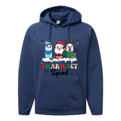 Pharmacy Squad Santa Snow Reindeer Xmas Medicine Pills Gift Performance Fleece Hoodie