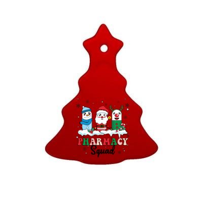 Pharmacy Squad Santa Snow Reindeer Xmas Medicine Pills Gift Ceramic Tree Ornament