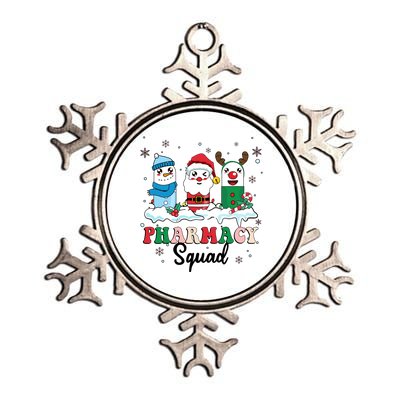 Pharmacy Squad Santa Snow Reindeer Xmas Medicine Pills Gift Metallic Star Ornament