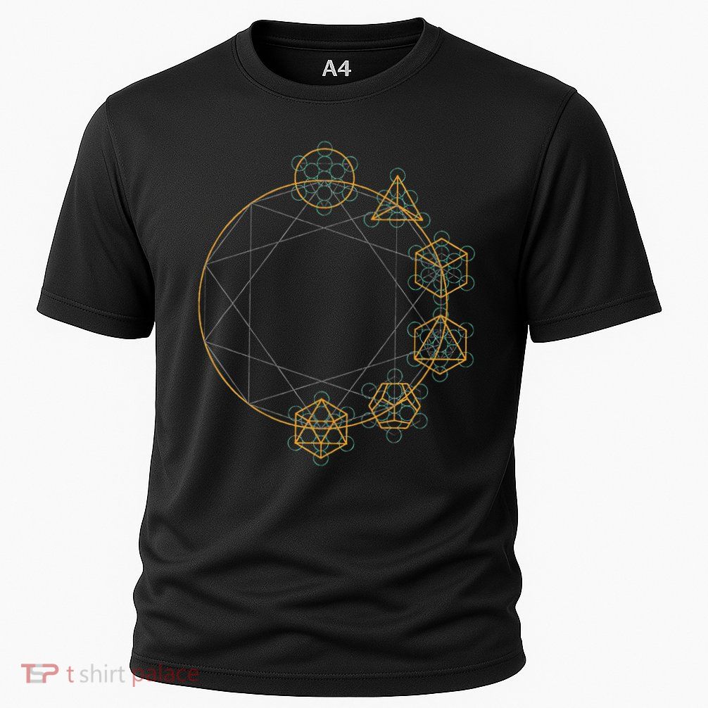 Platonic Solids Sacred Geometry Festival Cooling Performance Crew T-Shirt