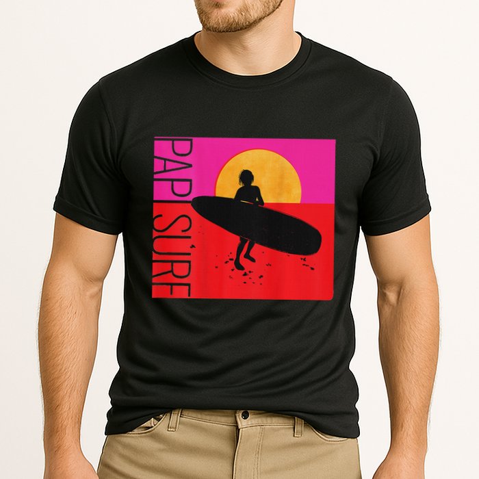Papi Surf Sunset Surfboard Cooling Performance Crew T-Shirt