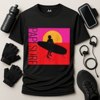 Papi Surf Sunset Surfboard Cooling Performance Crew T-Shirt