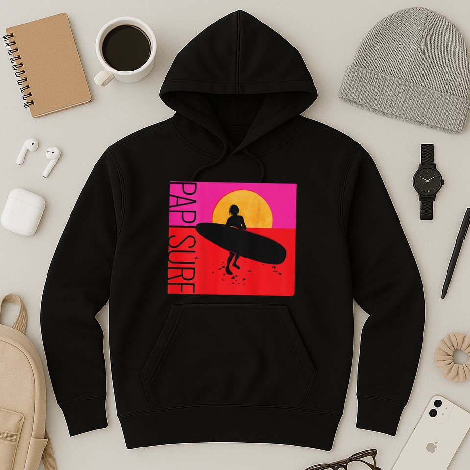 Papi Surf Sunset Surfboard Hoodie