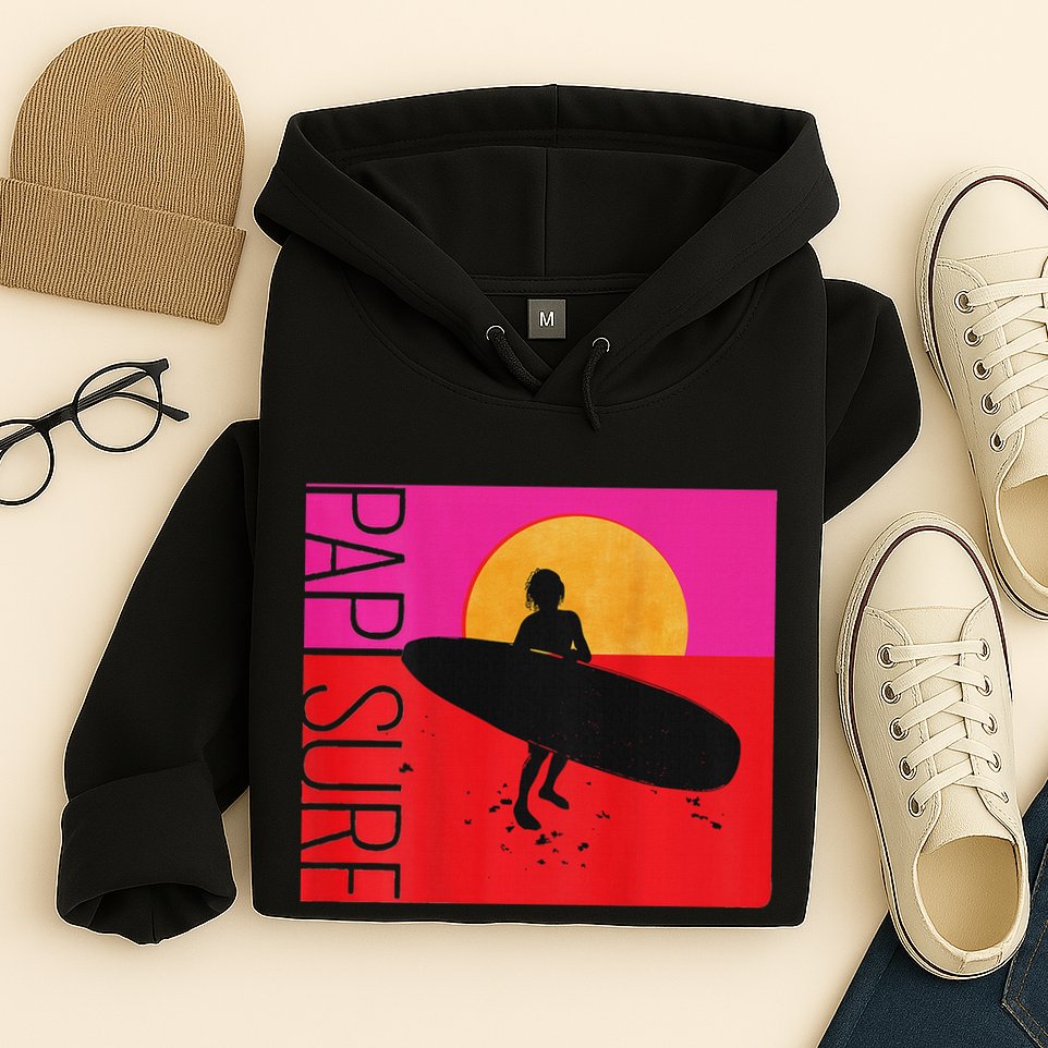 Papi Surf Sunset Surfboard Hoodie