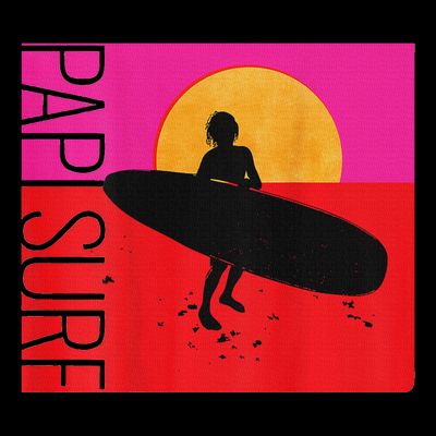 Papi Surf Sunset Surfboard T-Shirt