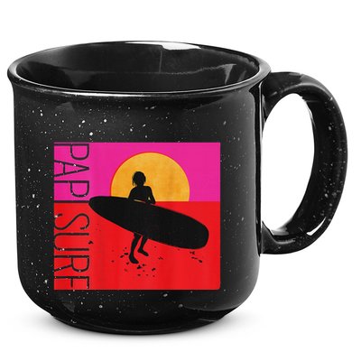 Papi Surf Sunset Surfboard 15oz Campfire Ceramic Mug