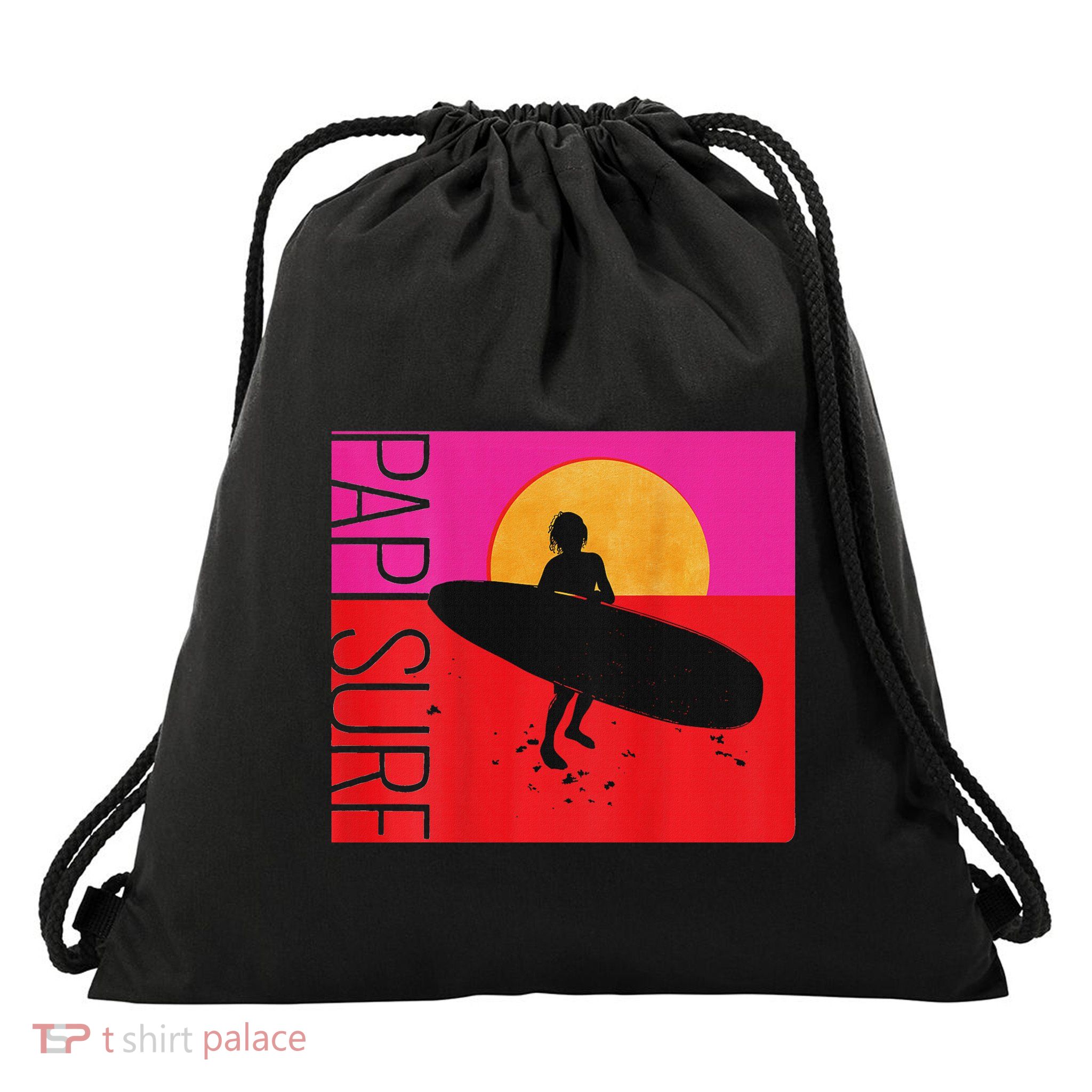 Papi Surf Sunset Surfboard Drawstring Bag