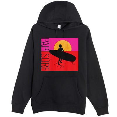 Papi Surf Sunset Surfboard Premium Pullover Hoodie