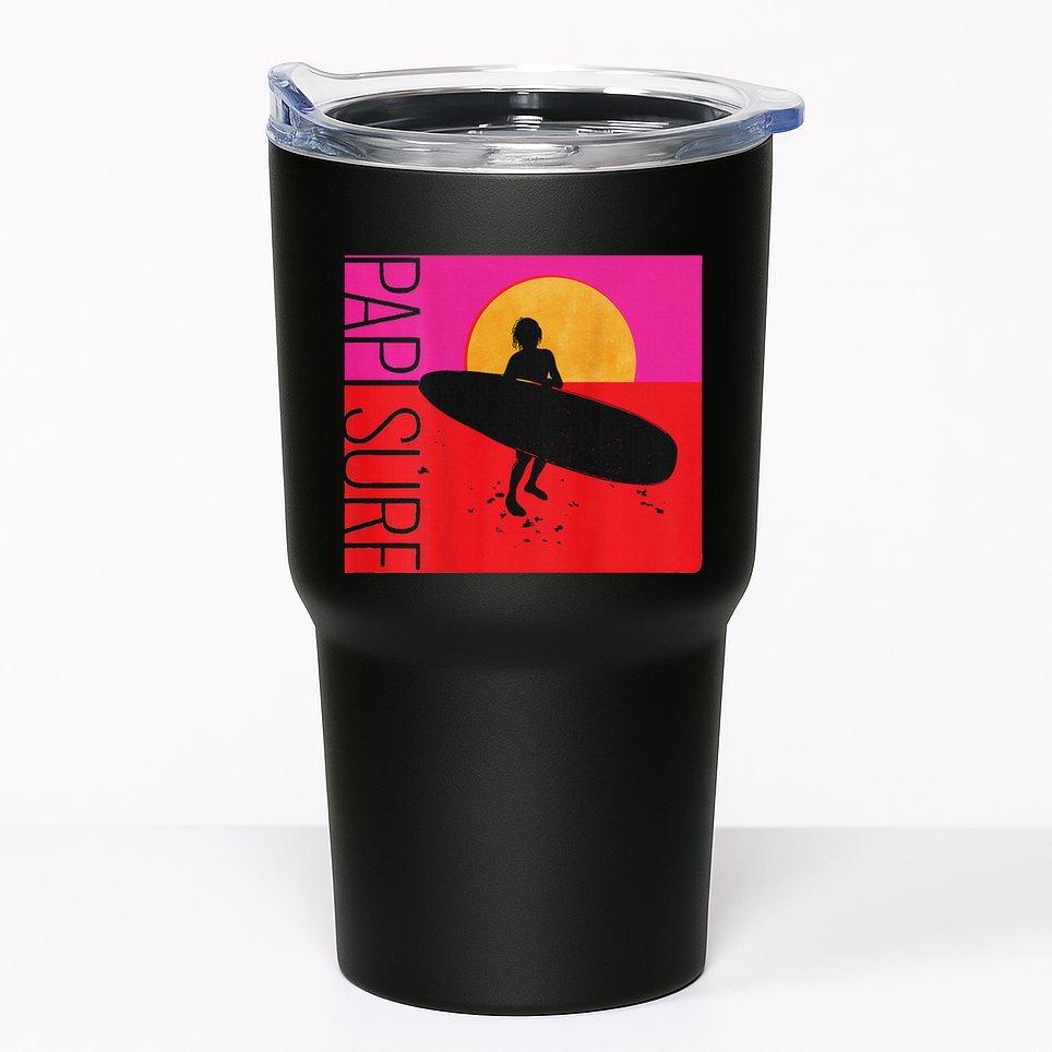 Papi Surf Sunset Surfboard Tumbler