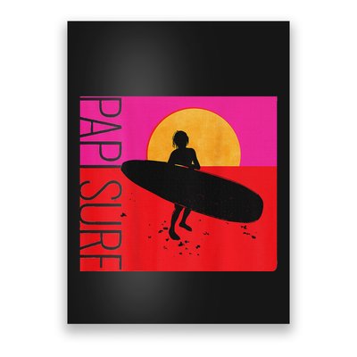 Papi Surf Sunset Surfboard Poster