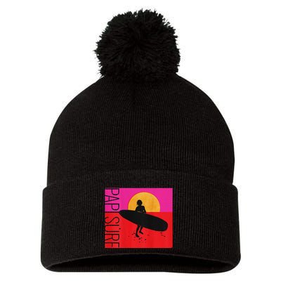 Papi Surf Sunset Surfboard Pom Pom 12in Knit Beanie
