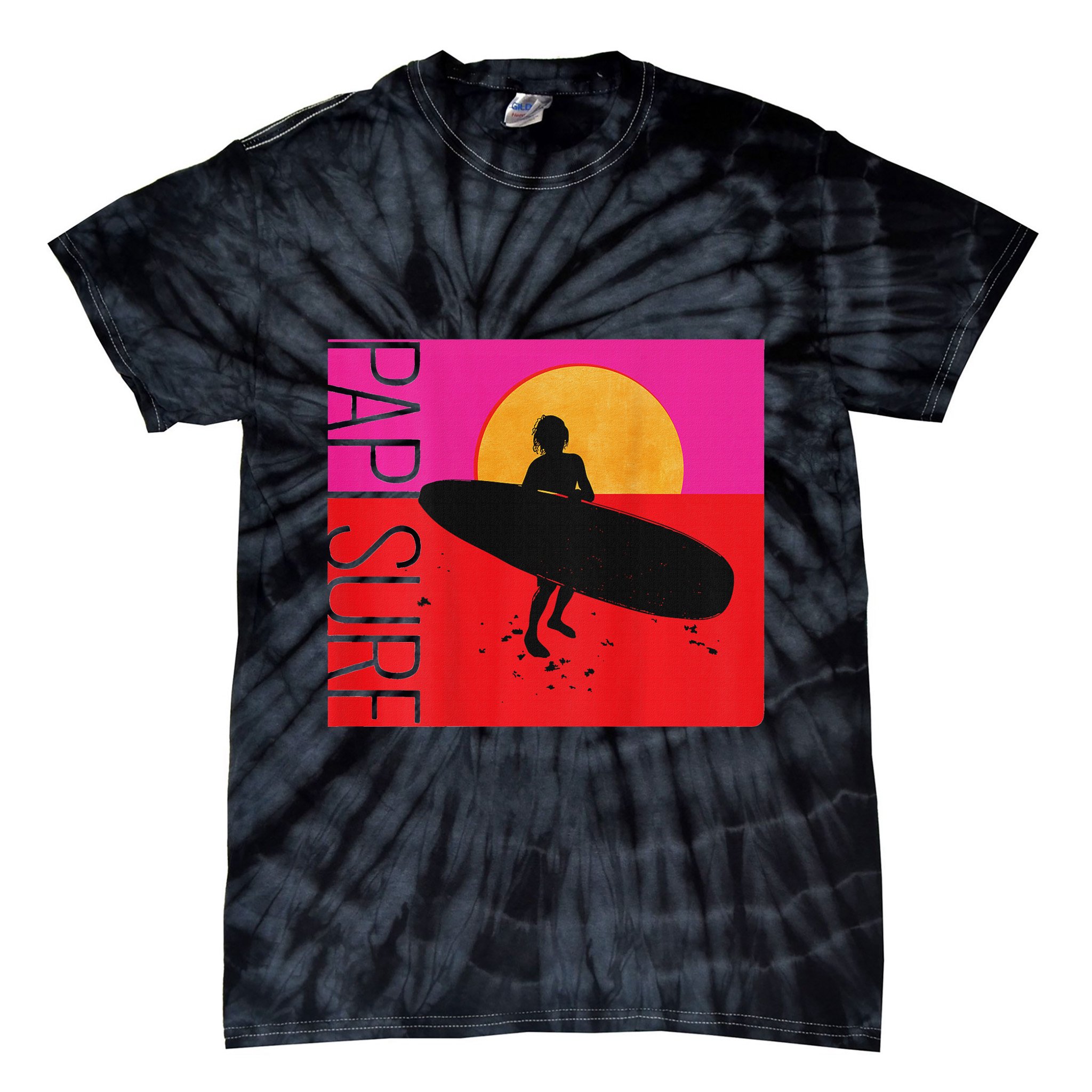 Papi Surf Sunset Surfboard Tie-Dye T-Shirt
