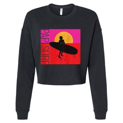 Papi Surf Sunset Surfboard Cropped Pullover Crew