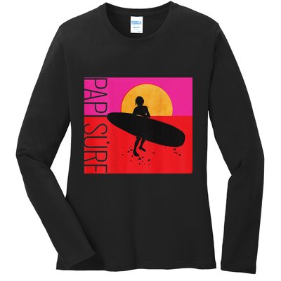 Papi Surf Sunset Surfboard Ladies Long Sleeve Shirt