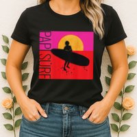 Papi Surf Sunset Surfboard Womens T-Shirt