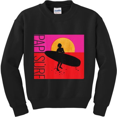 Papi Surf Sunset Surfboard Kids Sweatshirt