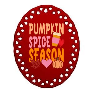 Pumpkin Spice Season Ceramic Oval Ornament