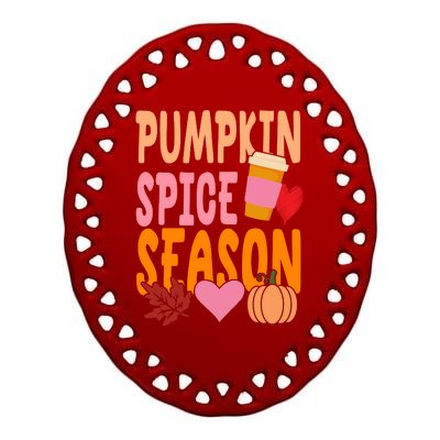 Pumpkin Spice Season Ceramic Oval Ornament