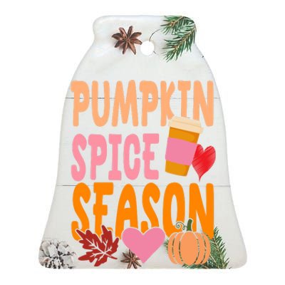 Pumpkin Spice Season Ceramic Bell Ornament