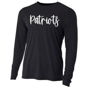 Patriots School Spirit Team Mascot Game Night Cooling Performance Long Sleeve Crew