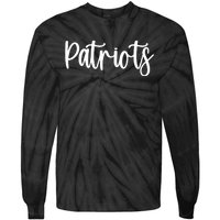 Patriots School Spirit Team Mascot Game Night Tie-Dye Long Sleeve Shirt