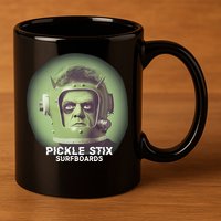 Pickle Stix Surfboards Spaceman 11oz C Handle Ceramic Mug