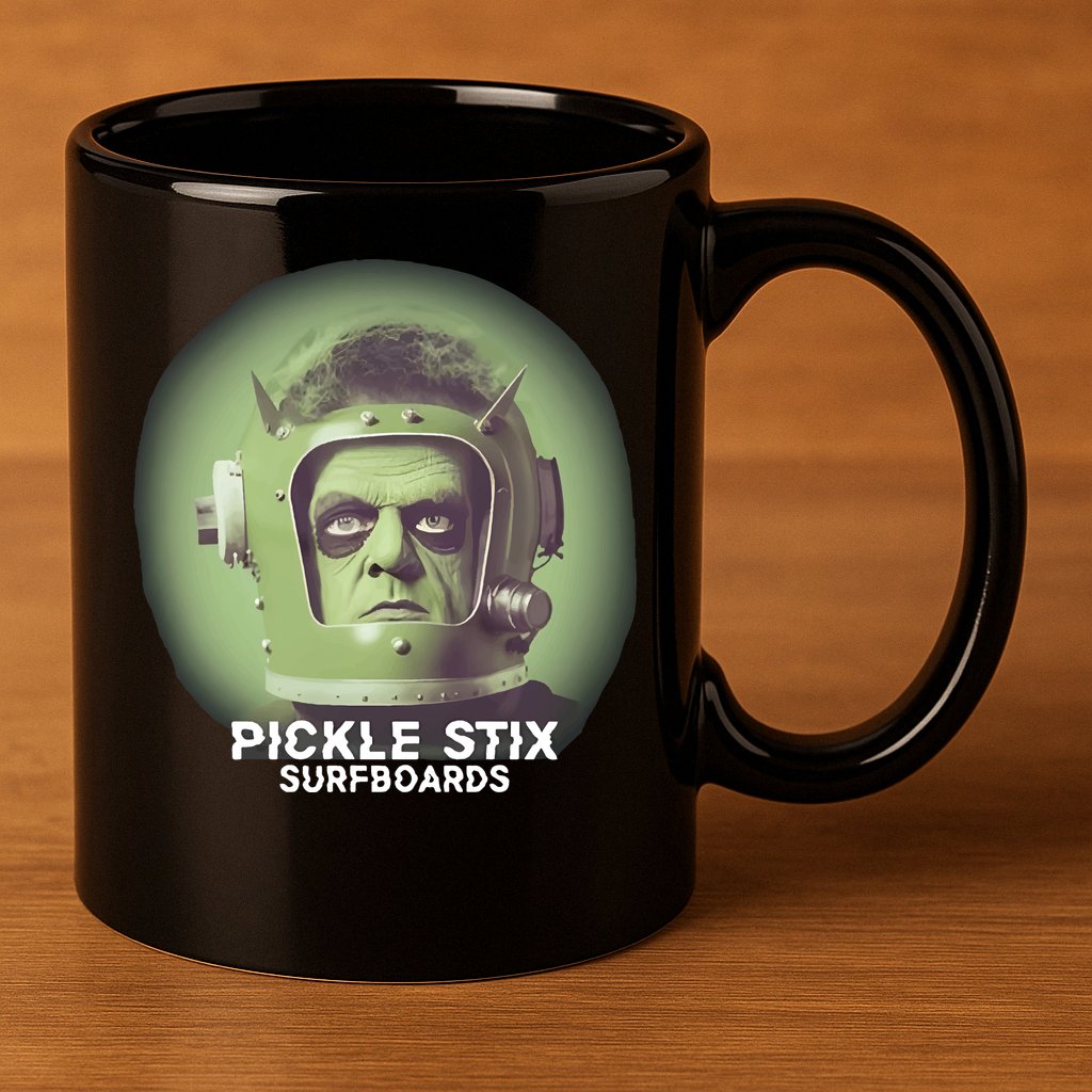 Pickle Stix Surfboards Spaceman 11oz C Handle Ceramic Mug