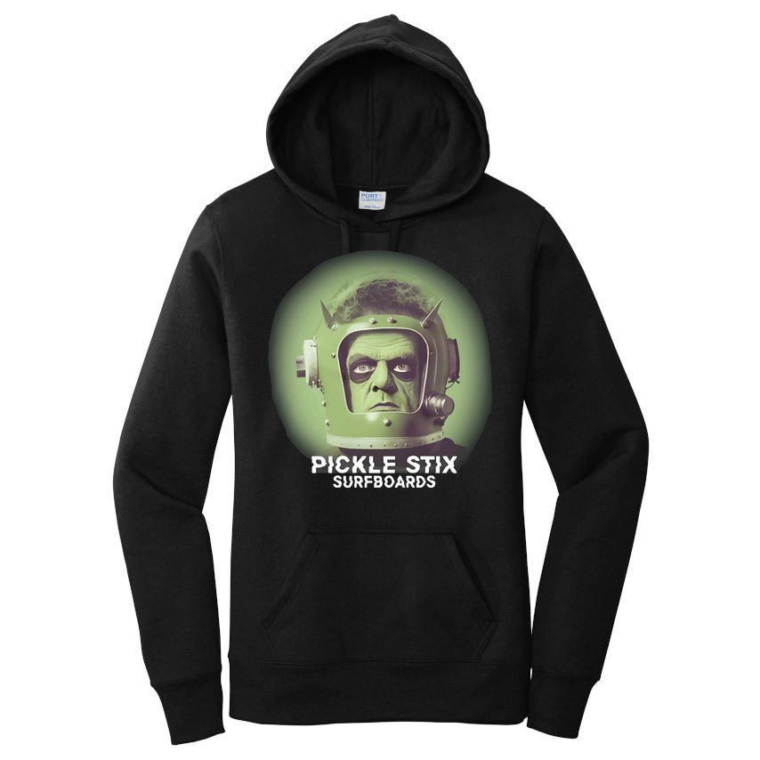 Pickle Stix Surfboards Spaceman Women's Pullover Hoodie