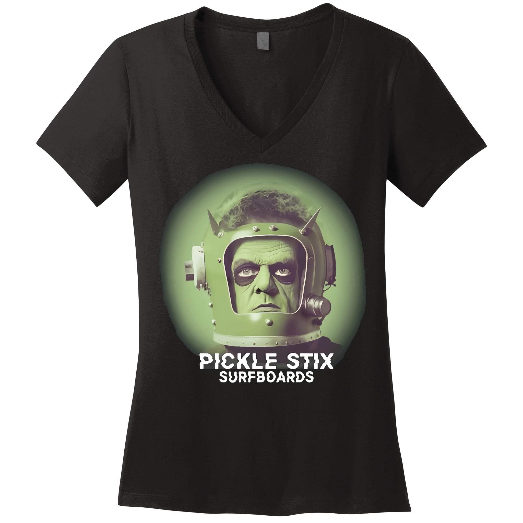 Pickle Stix Surfboards Spaceman Women's V-Neck T-Shirt