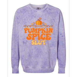 Pumpkin Spice Slut Fall Halloween Thanksgiving Colorblast Crewneck Sweatshirt