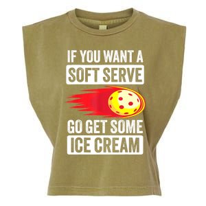 Pickleball Soft Serve Ice Cream Funny Pickleball Garment-Dyed Women's Muscle Tee