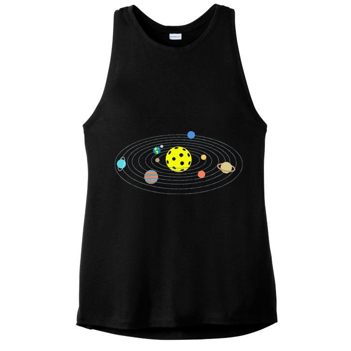 Pickleball Solar System Ladies PosiCharge Tri-Blend Wicking Tank