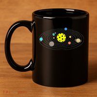 Pickleball Solar System 11oz C Handle Ceramic Mug