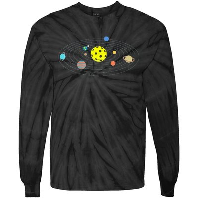 Pickleball Solar System Tie-Dye Long Sleeve Shirt