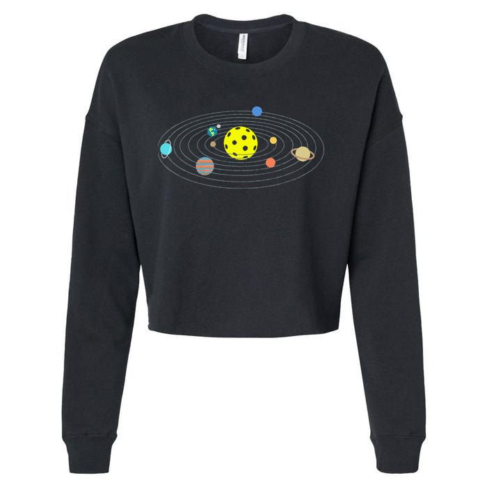 Pickleball Solar System Cropped Pullover Crew