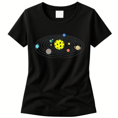 Pickleball Solar System Womens T-Shirt