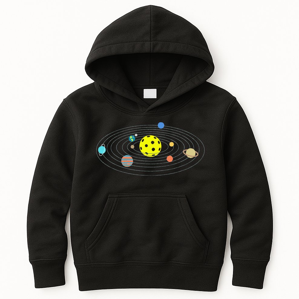 Pickleball Solar System Kids Hoodie
