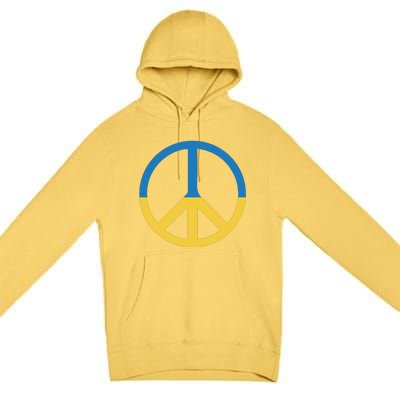 Peace Sign Stand With Ukraine Supporting Ukrainians Premium Pullover Hoodie